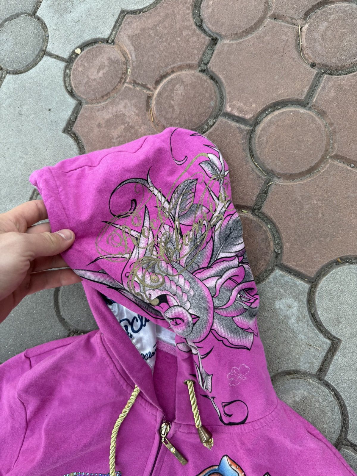 Ed Hardy × Vintage Vintage Ed Hardy Style Zip Hoodie Y2K Size M / US 6-8 / IT 42-44 - 4 Thumbnail