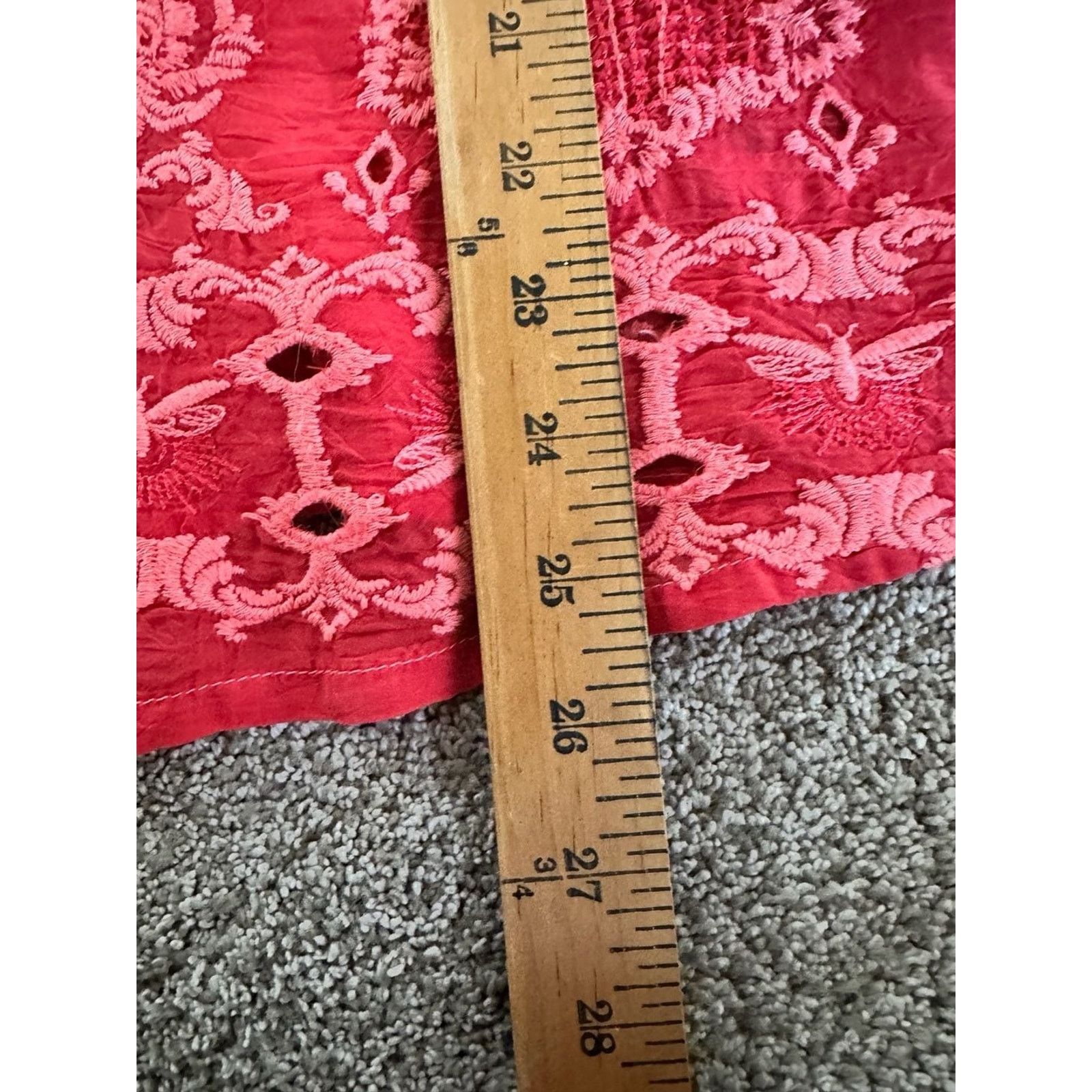 Johnny Was Johnny Was Red Slim Audrey Embroidered Shirt Size M Size M / US 6-8 / IT 42-44 - 7 Thumbnail