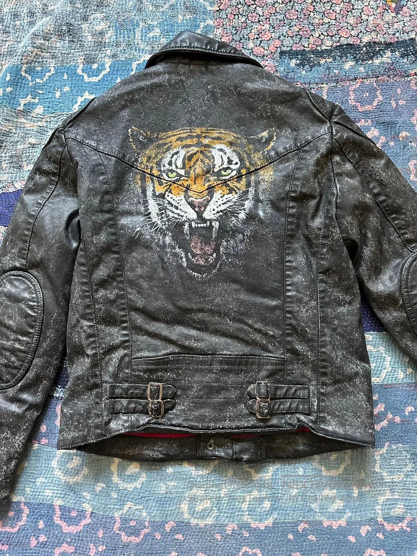 RRL Ralph Lauren distressed denim printed tiger jacket. Size US L / EU 52-54 / 3 - 2 Thumbnail
