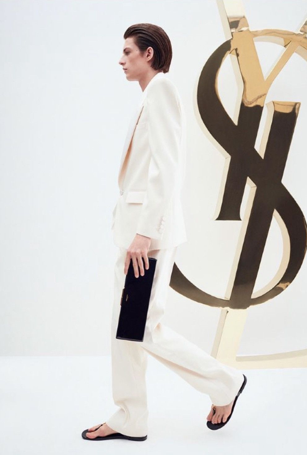 Saint Laurent Paris 🔥$3.1K VALUE🔥 Straight Leg Silk Tuxedo Pants Size 52R - 4 Thumbnail