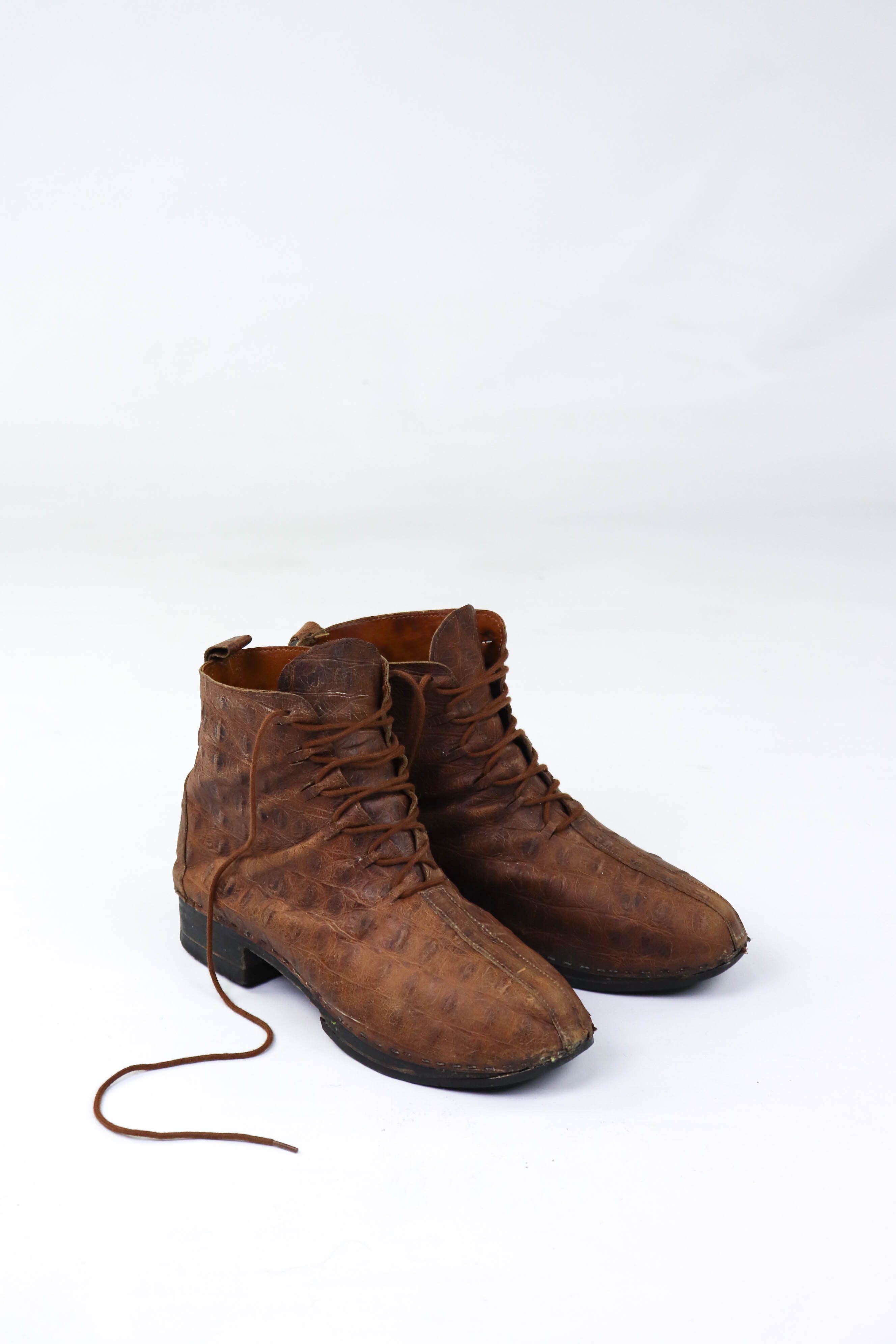 Vintage Jan Jansen Vintage Distressed Crocodile Leather Boots Size US 8 / EU 41 - 1 Thumbnail