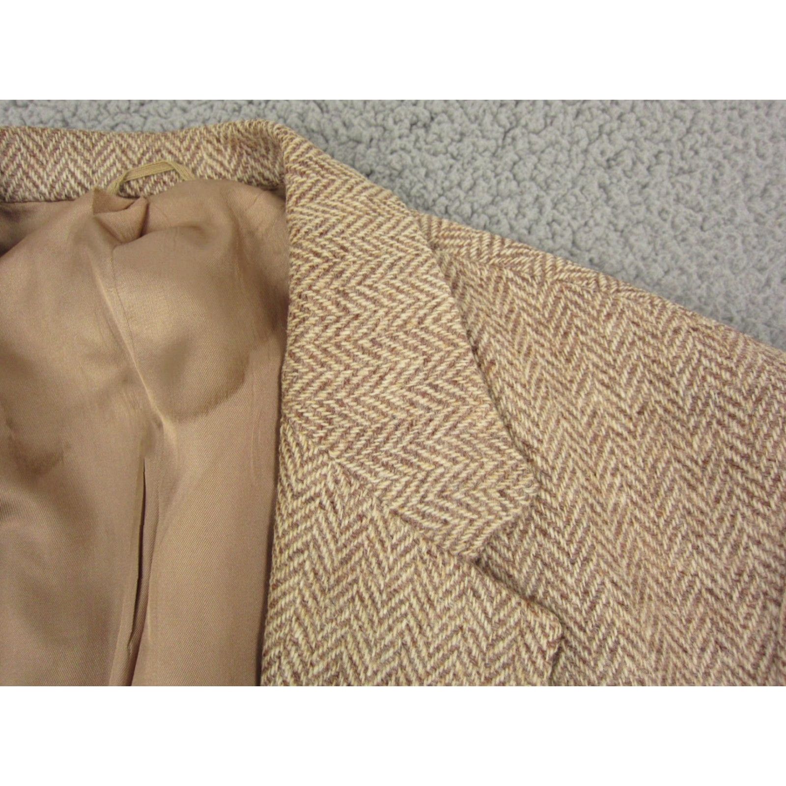 Harris Tweed VINTAGE Harris Tweed Blazer Jacket Mens 40-42 Brown 100% Wool Wool Tweed Herringbone Two-Button 80s 90s Sports Mens Brown Harris Tweed Jacket Size 40R - 3 Thumbnail