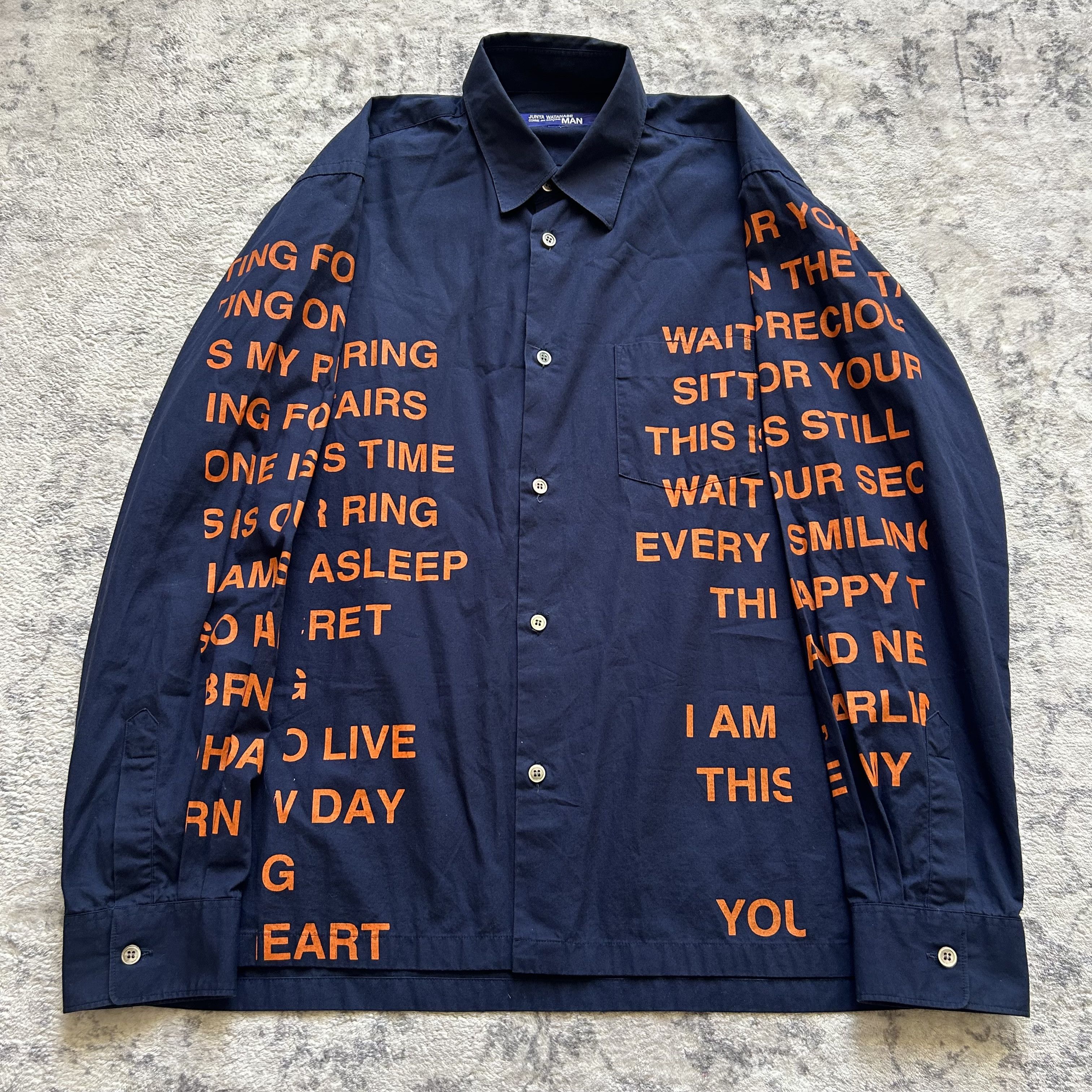 Pre-owned Comme Des Garcons X Junya Watanabe Ss02 Poem Button Up Shirt