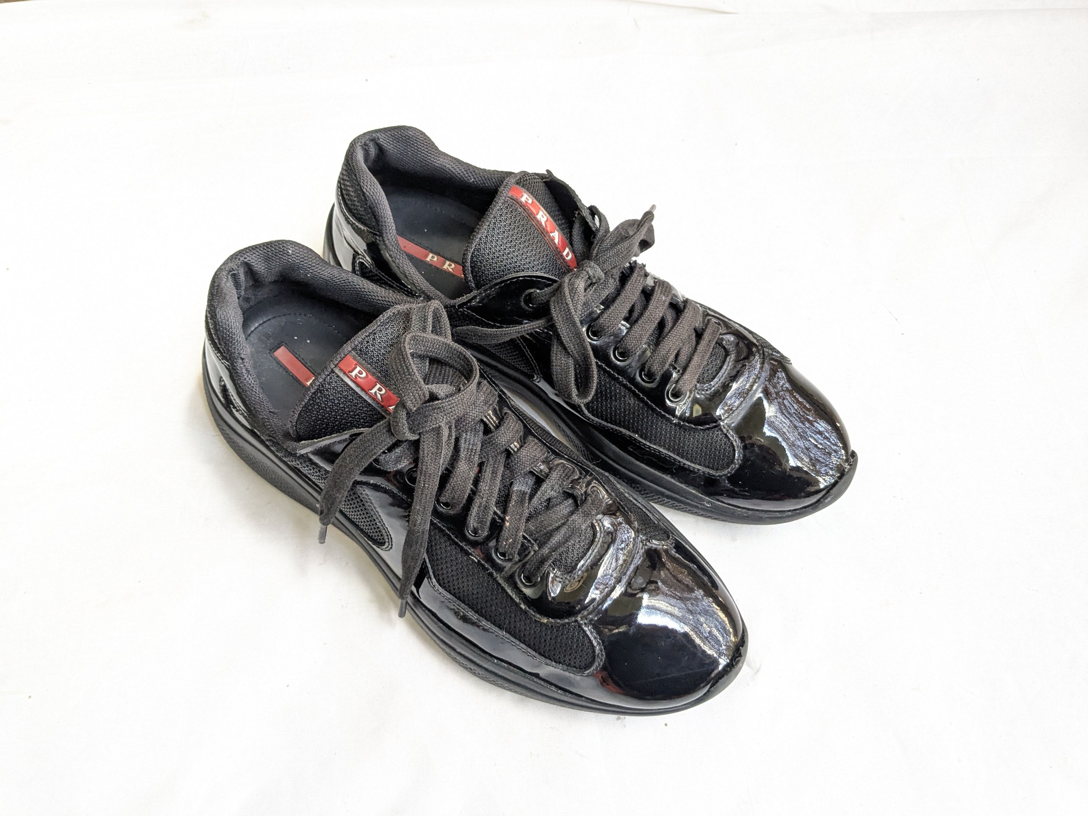 Prada Prada Sneakers Black Patent Leather Red 10 Lo Tops Size US 10 / EU 43 - 1 Thumbnail