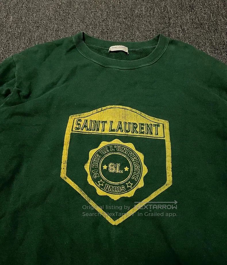 Saint Laurent Paris Saint Laurent Paris Washed green hoodie. Size US M / EU 48-50 / 2 - 2 Thumbnail