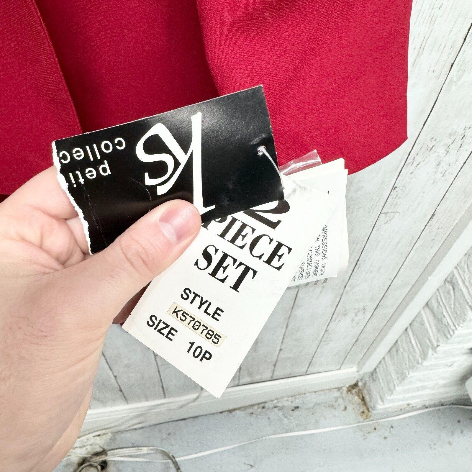 Vintage KS Collection 2 Piece Suit 10P Matching Top Pants Blazer Red Size L / US 10 / IT 46 - 4 Thumbnail
