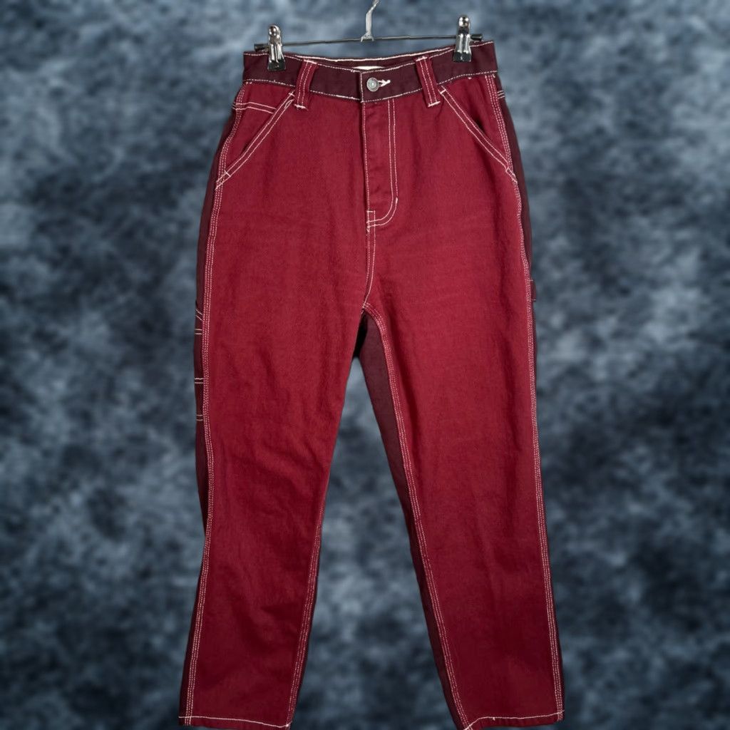 Pacsun VINTAGE PacSun Womens Pants Carpenter Straight Leg Maroon Red 100% Cotton Size 26 Size 26" / US 2 / IT 38 - 1 Thumbnail