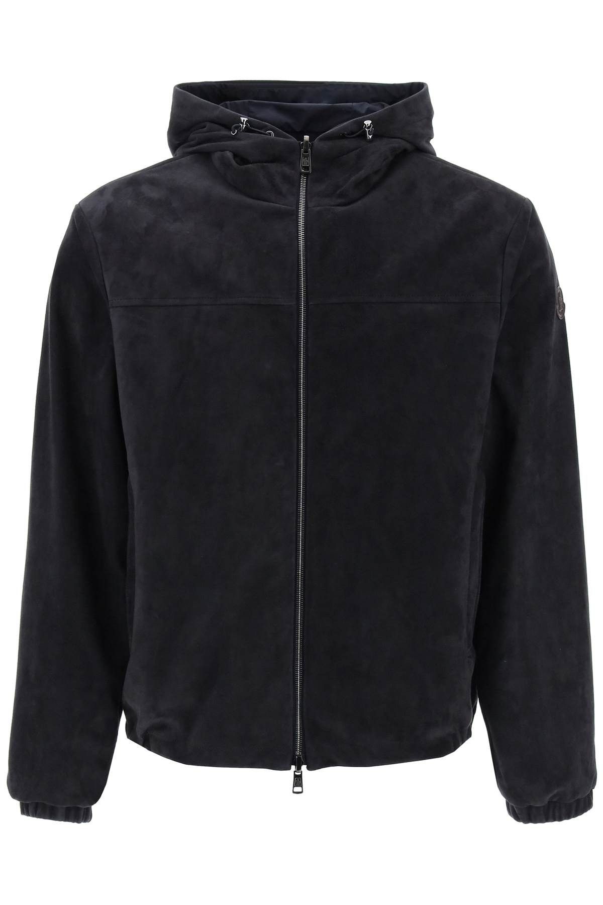 image of Moncler Reversible Suede Frejus Jacket In in Navy, Men's (Size 2XL)