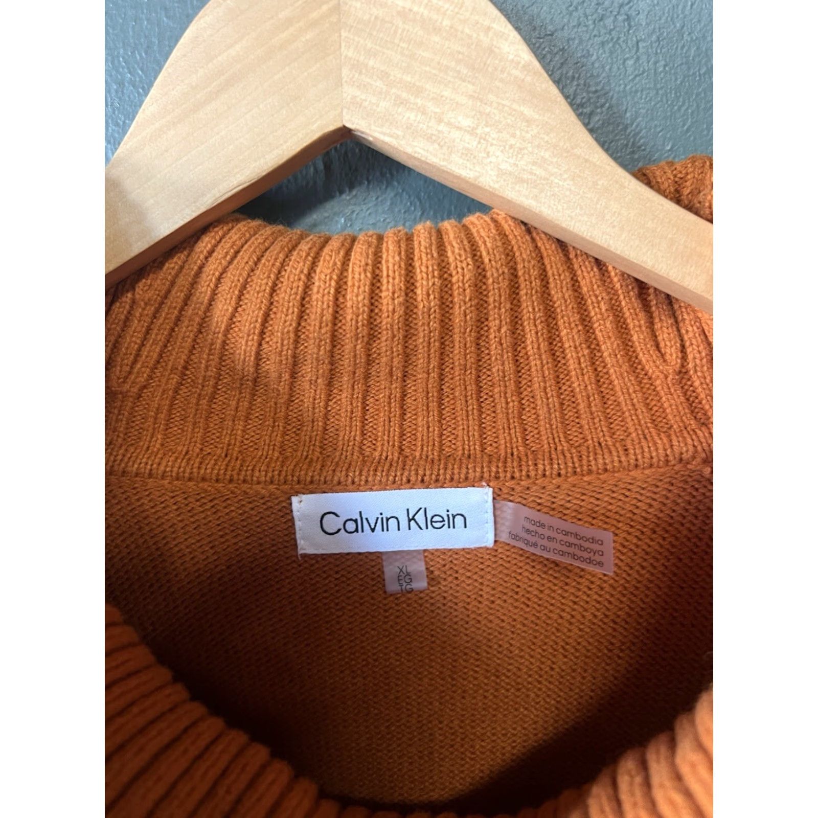 Calvin Klein Calvin Klein Sweatshirt Orange Turtleneck Pullover Women’s XL Ribbed Long Sleeve Pullover Shirt Womens Orange Calv in Klein XL Size XL / US 12-14 / IT 48-50 - 3 Thumbnail