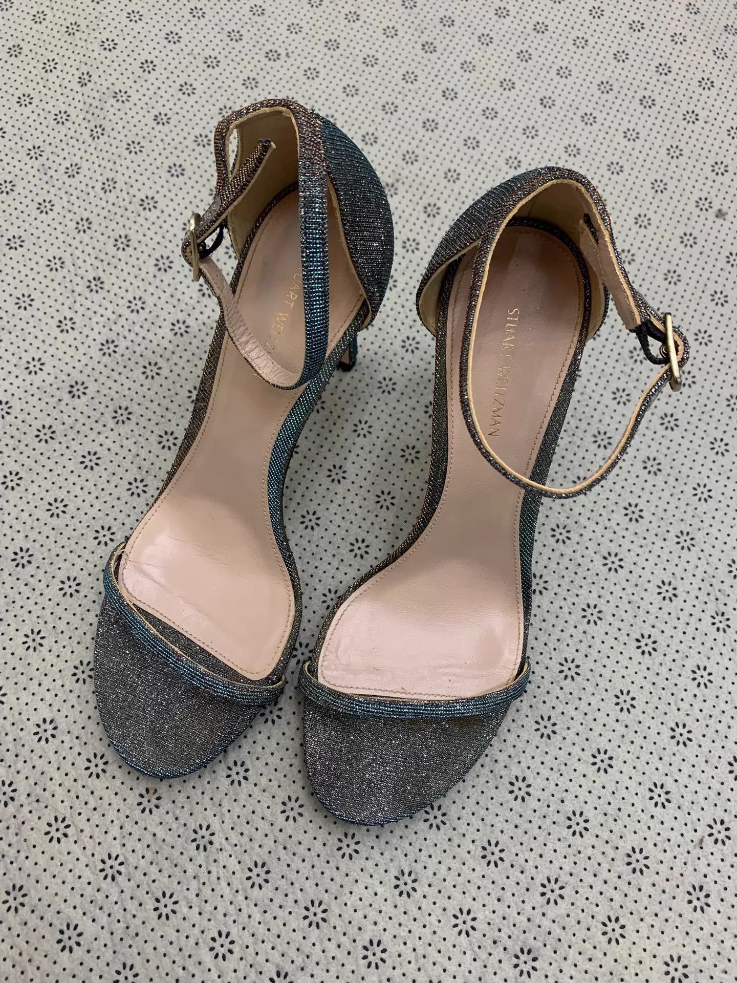 SW color gradient crystal 1-strap heels 38.5