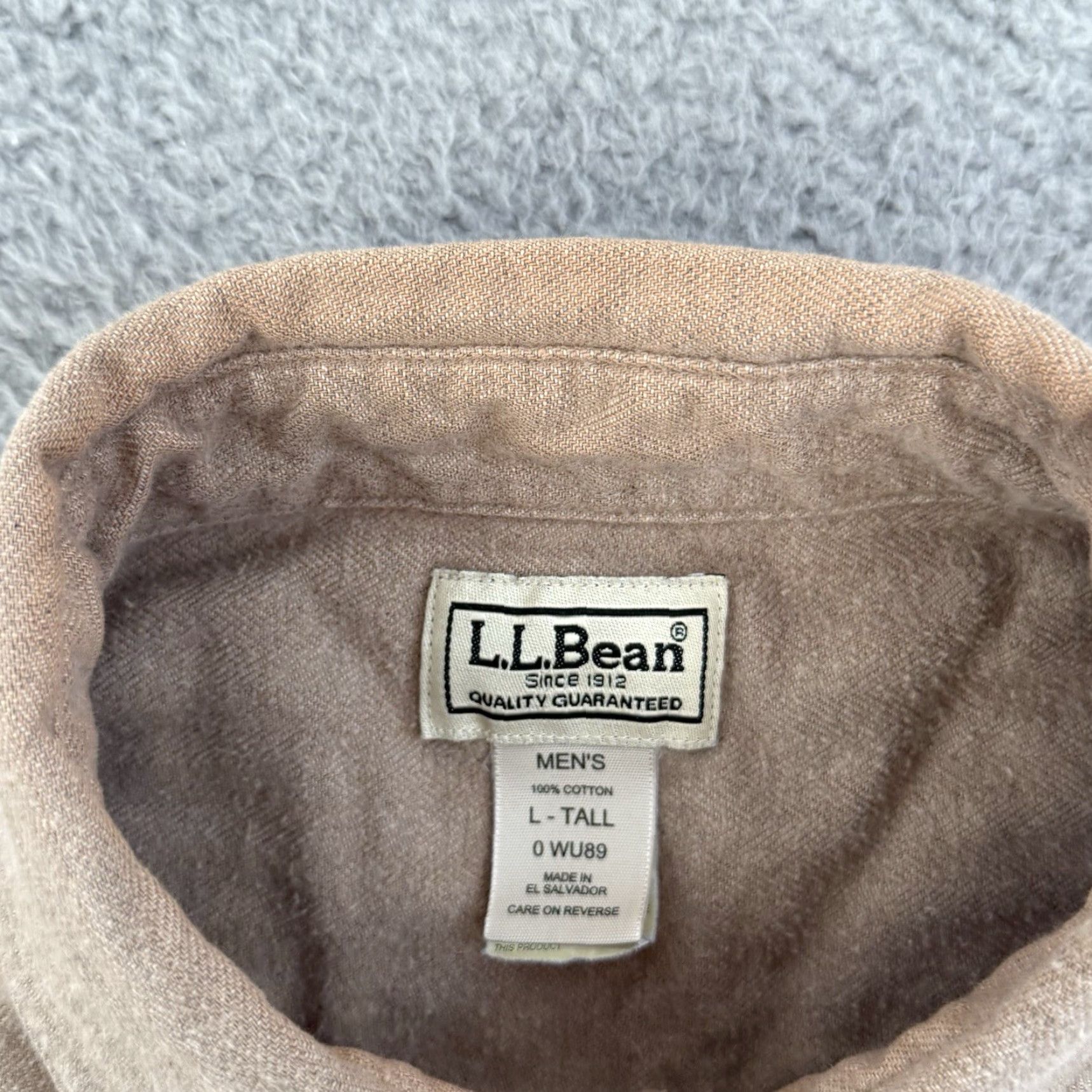 Vintage VINTAGE LL Bean Shirt Mens Large Tall Beige Button Chamois Flannel Hunting USA Size US L / EU 52-54 / 3 - 7 Thumbnail