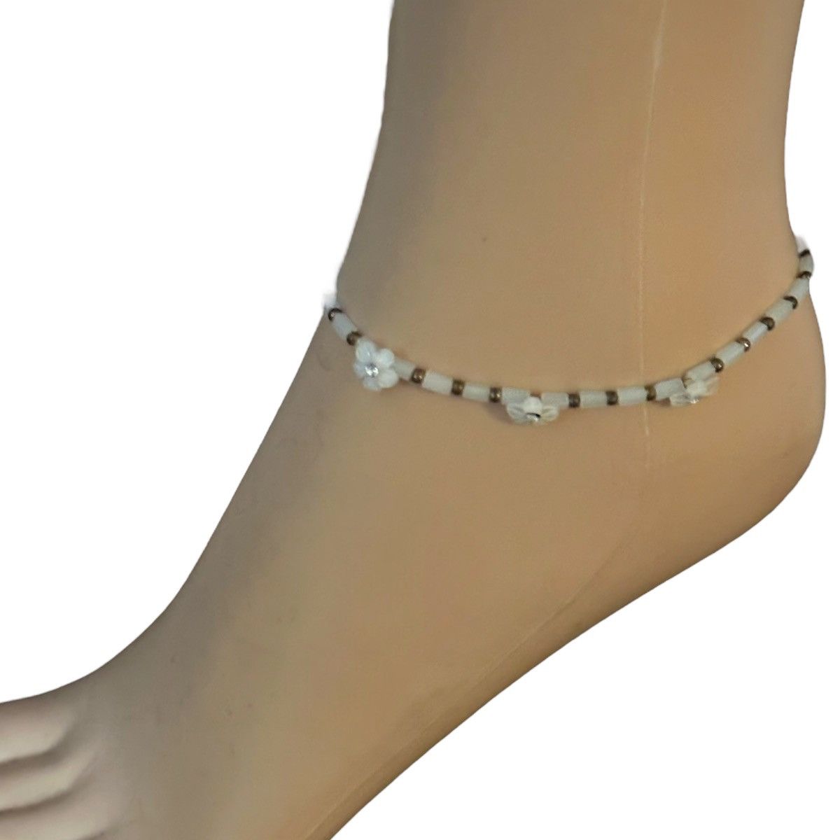 Other Vintage mother of pearl flower bead anklet Size ONE SIZE - 2 Thumbnail
