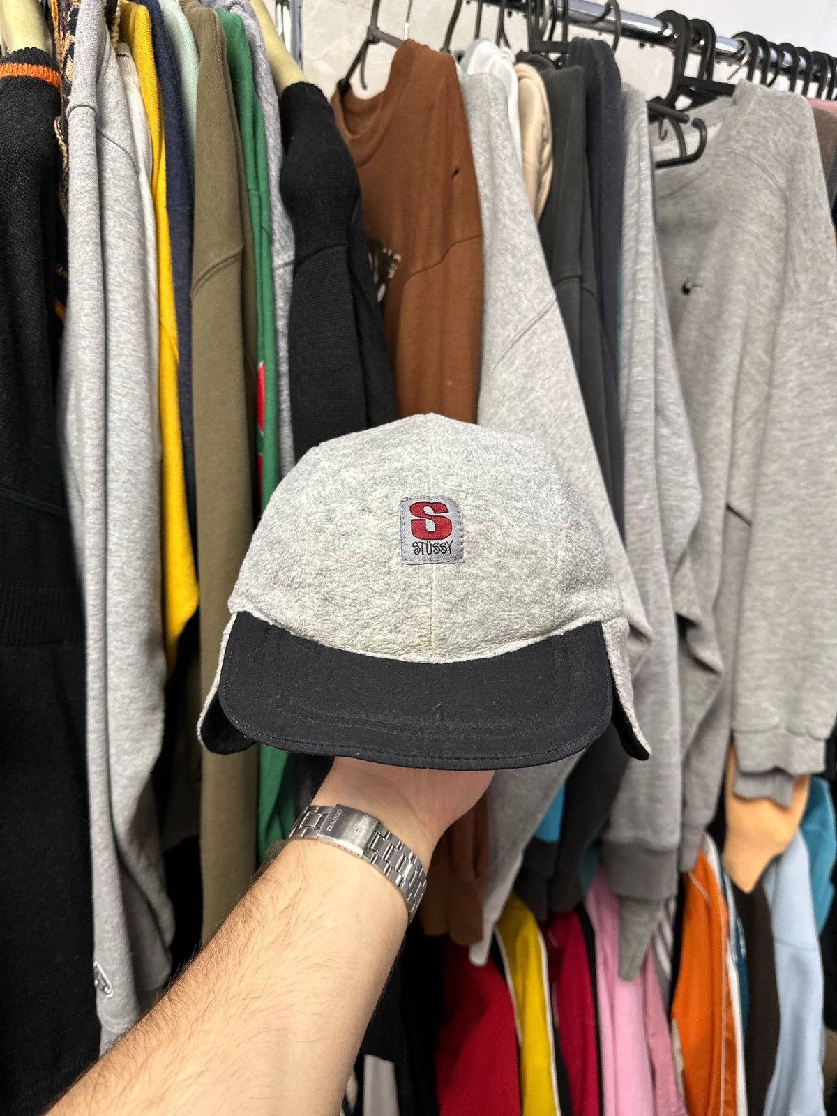 Stussy Vintage 90s Stussy Reversible Trapper Hat Nylon Black Rare Size ONE SIZE - 5 Thumbnail