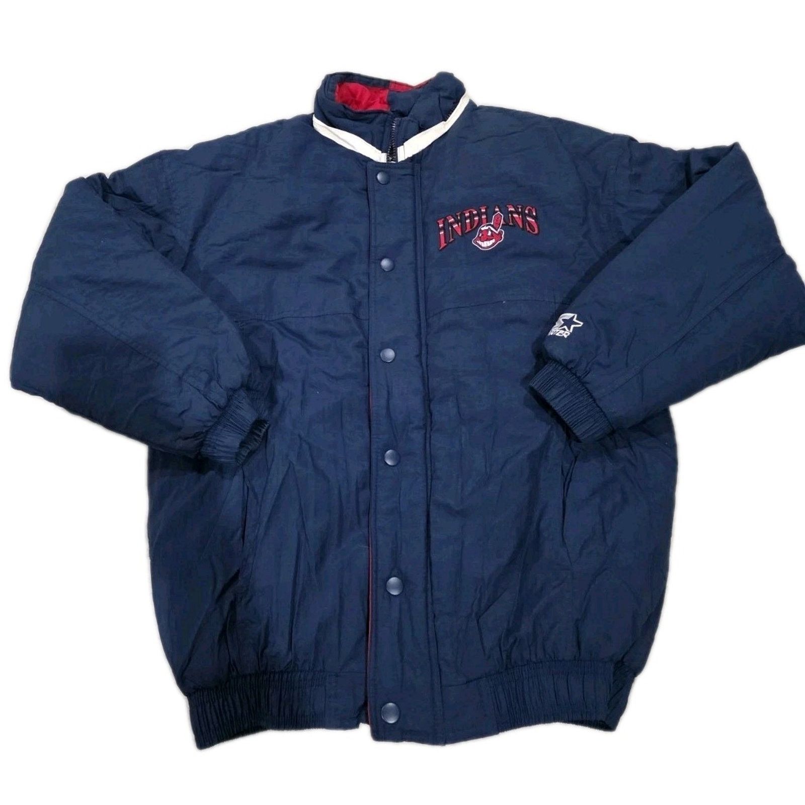 Starter Vintage Starter Cleveland Indians Starter Coat M Blue Size US M / EU 48-50 / 2 - 2 Thumbnail