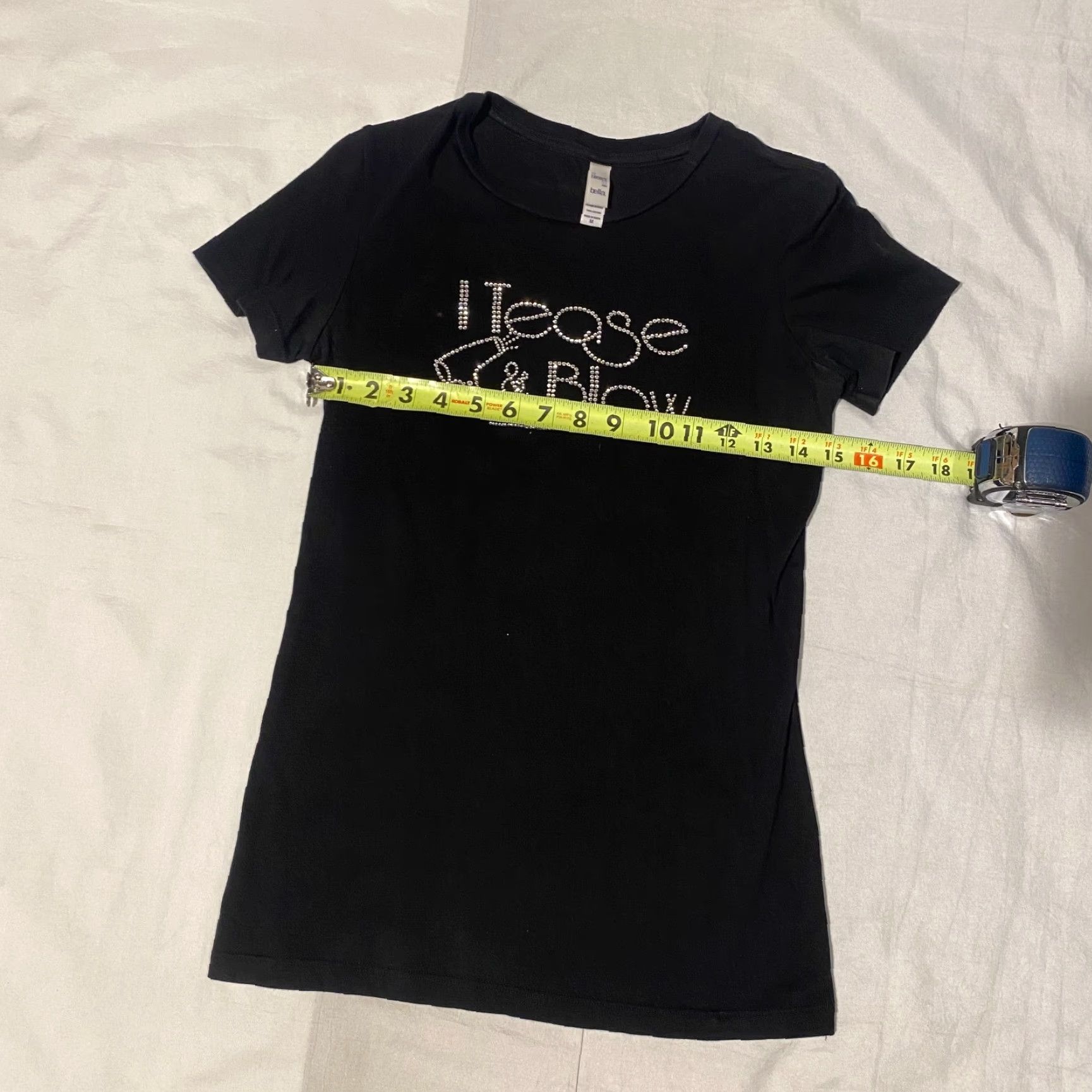 Bell Funny Tshirt Cosmetologist Logo Black S Rhinestone Crystal I Tease & Blow Size S / US 4 / IT 40 - 4 Thumbnail