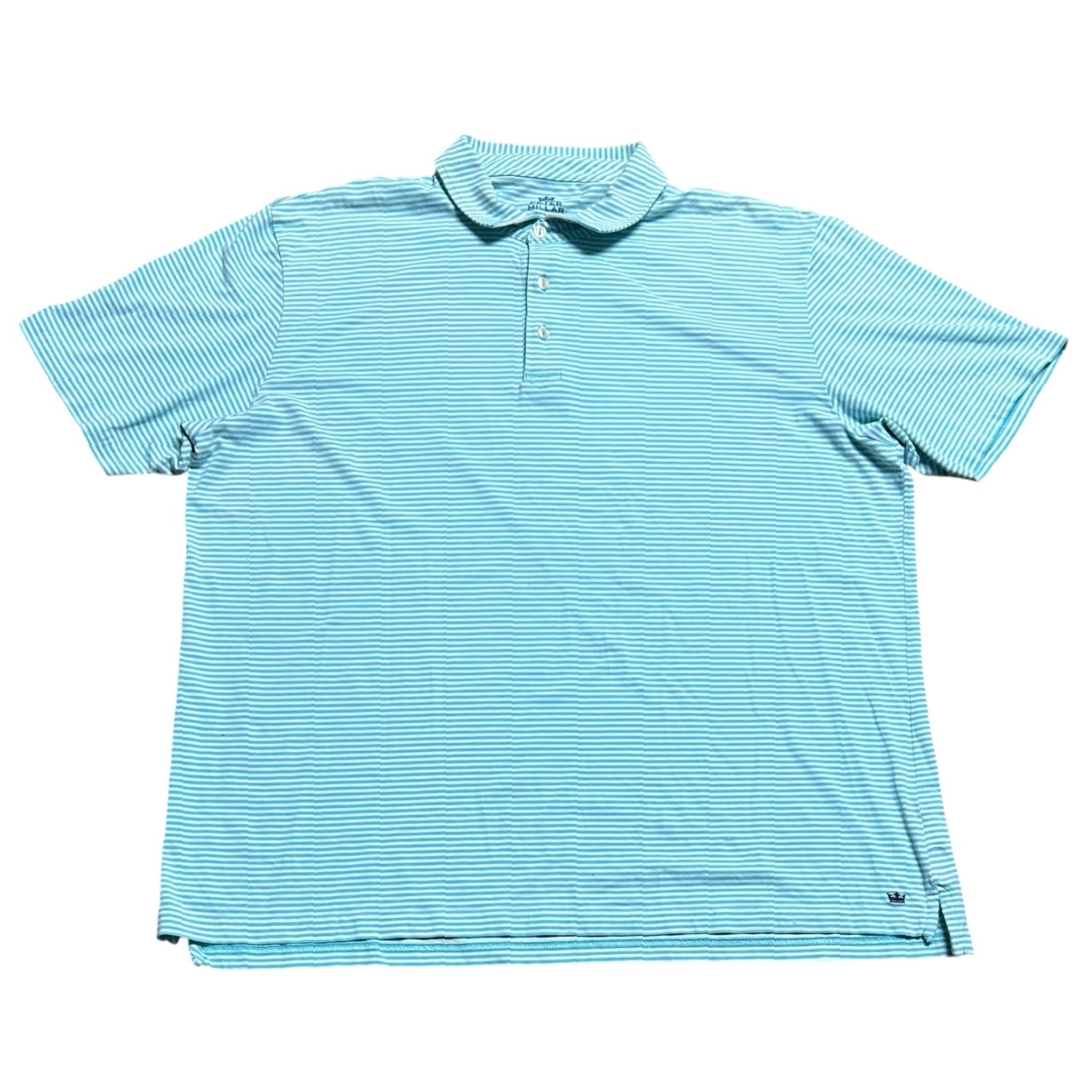 Peter Millar Peter Millar Polo Shirt Lot Of 2 Men 2XL Striped Teal & Purple Short Sleeve Polo Shirt Purple Blue Striped Golf Men 2XL Size US XXL / EU 58 / 5 - 3 Thumbnail
