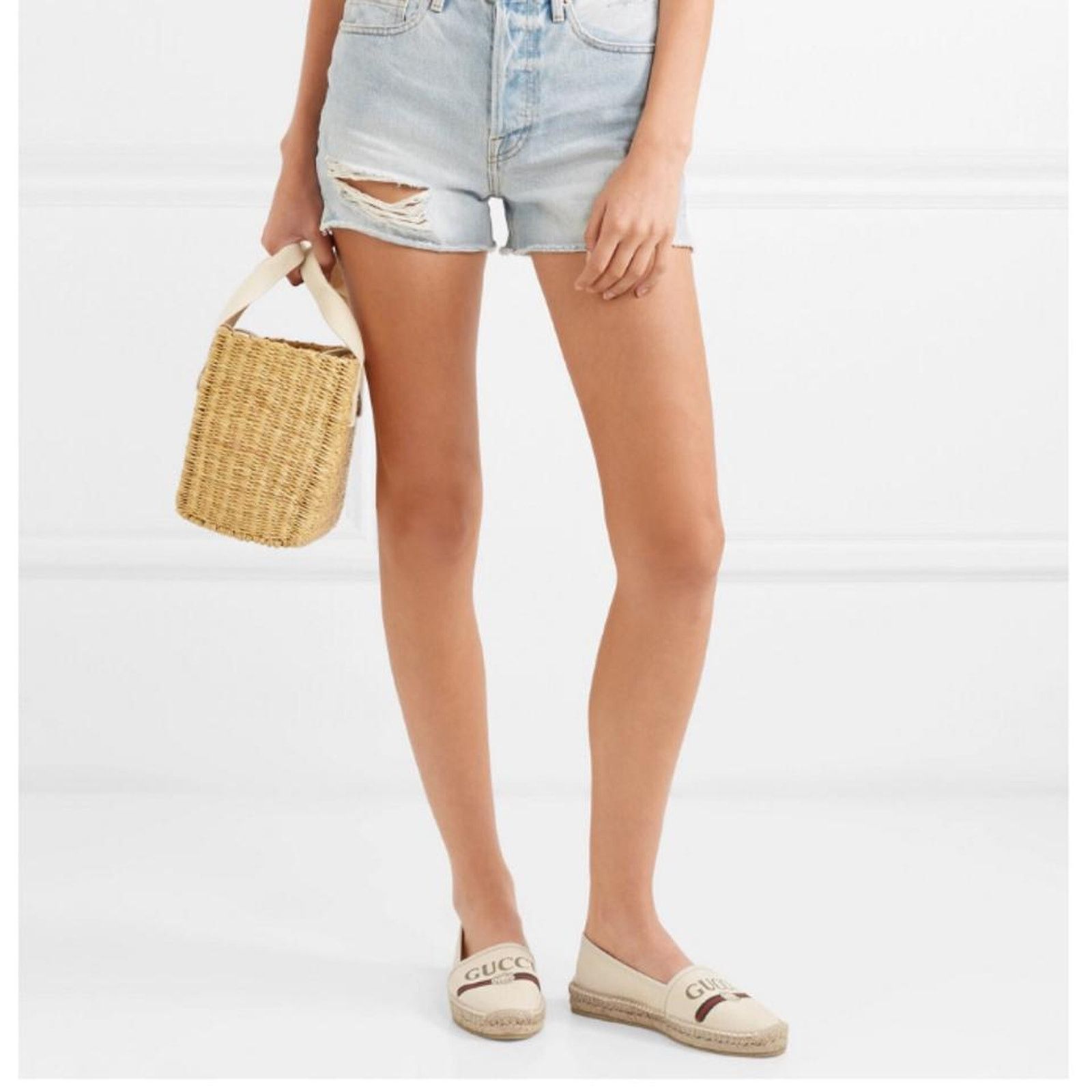 Gucci logo printed canvas espadrilles Size US 8.5 / IT 38.5 - 3 Thumbnail