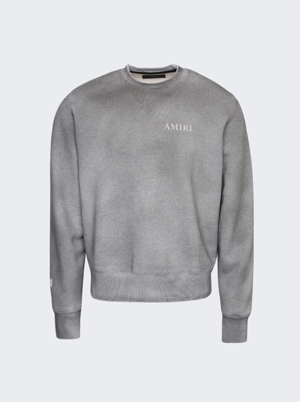 Amiri o1gr1nt1124 Aged Puff Logo Crewneck Sweatshirt in Grey Size US S / EU 44-46 / 1 - 1 Thumbnail