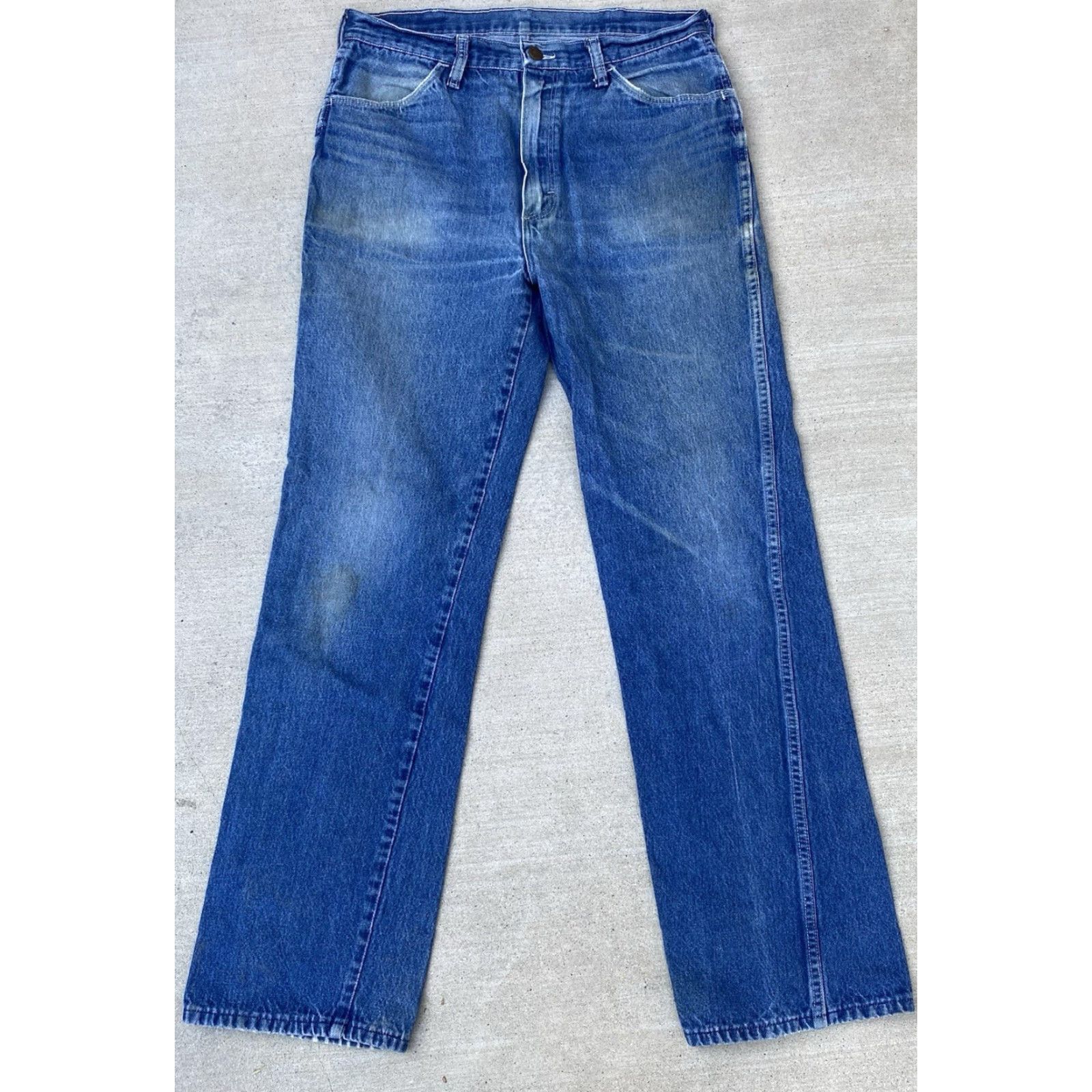 Vintage VINTAGE Maverick Jeans 34 XL 33 Waist 33 Inseam 33 Western Cowboy Denim Blue 100% Cotton Embroidered Pockets Zipper Rise High Stretch Not Distressed Size US 34 / EU 50 - 7 Thumbnail