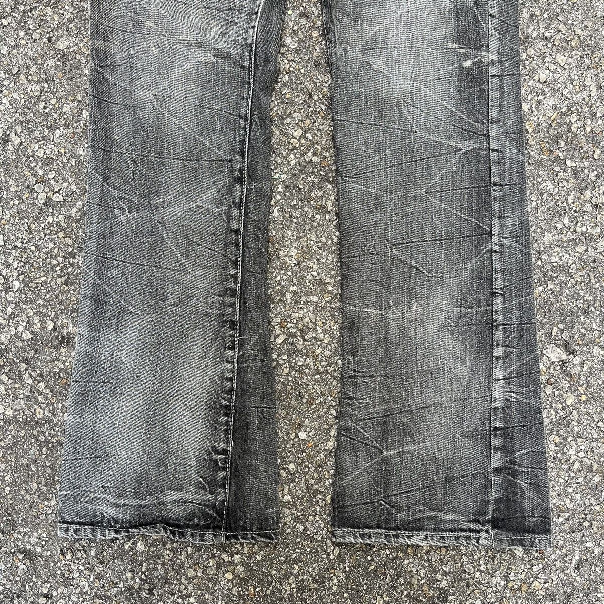 Japanese Brand 2000's Wild Life Flared Faded Jeans Boot Cut Low Rise Denim Size US 32 / EU 48 - 2 Thumbnail