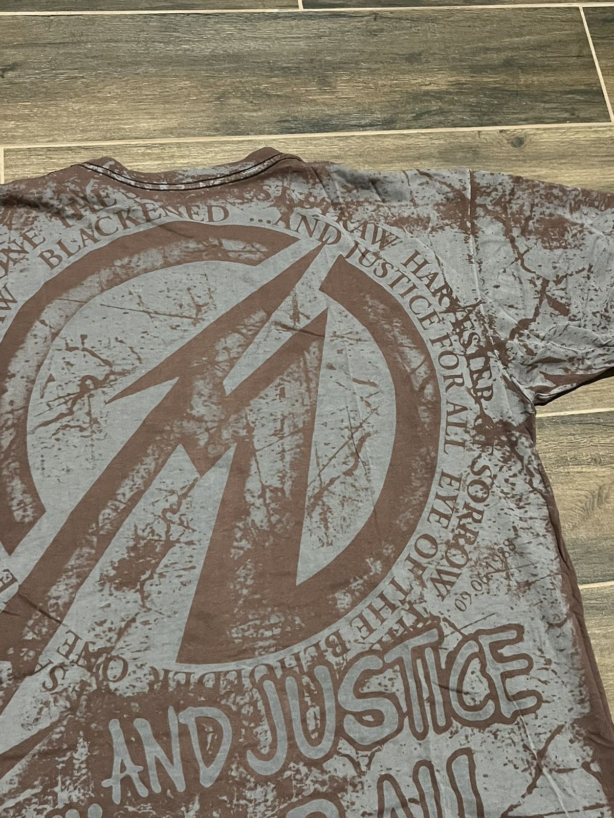 Band Tees × Vintage Vintage 90s Metallica Justice For All AOP Rare Tee Size US XL / EU 56 / 4 - 5 Thumbnail