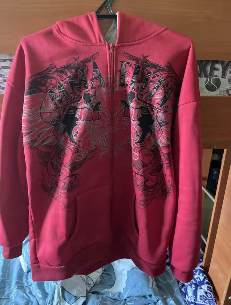 Other Harajuku Y2K Thick Fleece Goth Zip-Up Hoodie Size M Red Size US L / EU 52-54 / 3 - 2 Thumbnail
