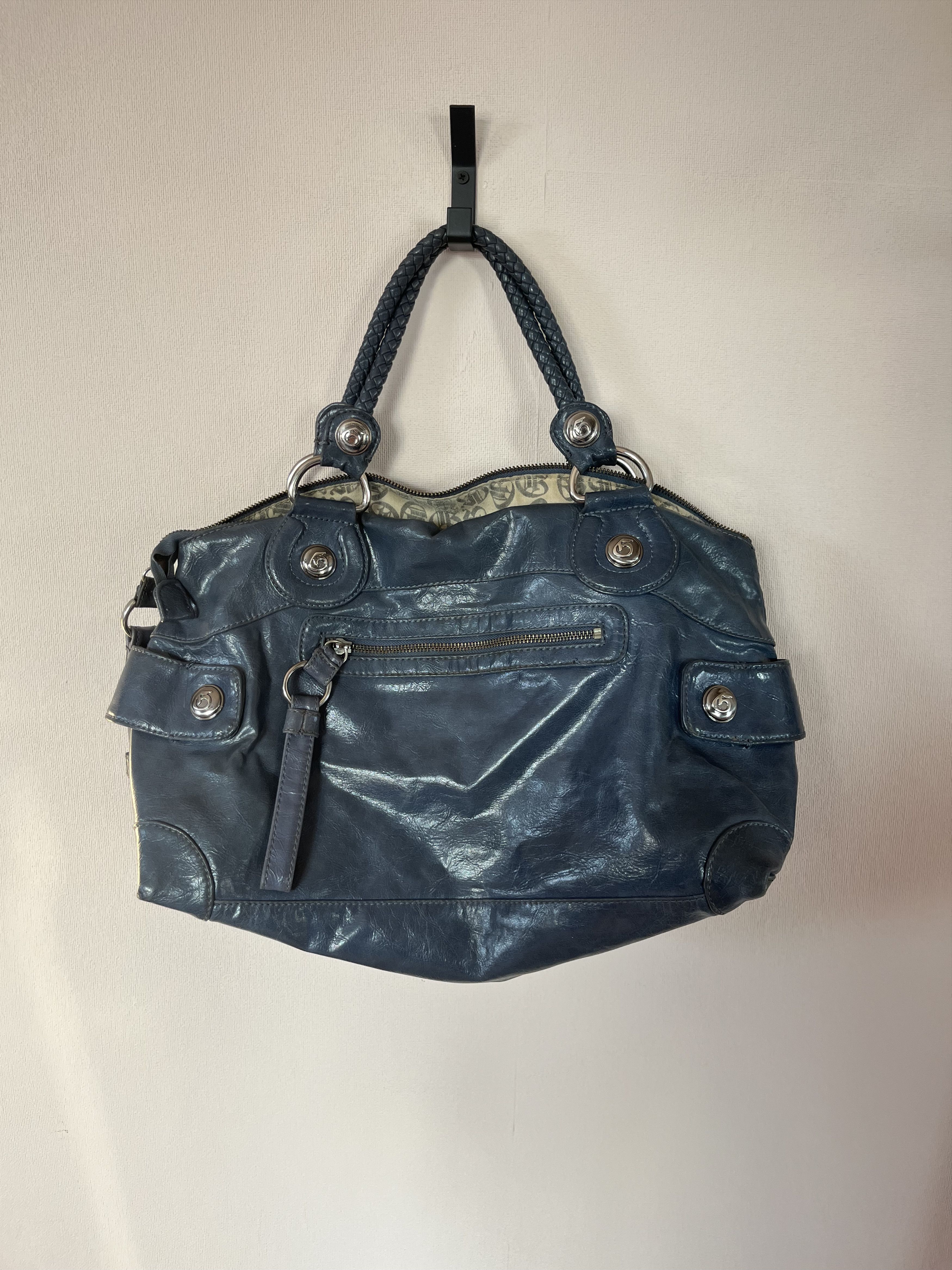Guess Guess Jeans Y2K Studded Shoulder Bag Blue Vintage Logo Purse Size ONE SIZE - 9 Thumbnail