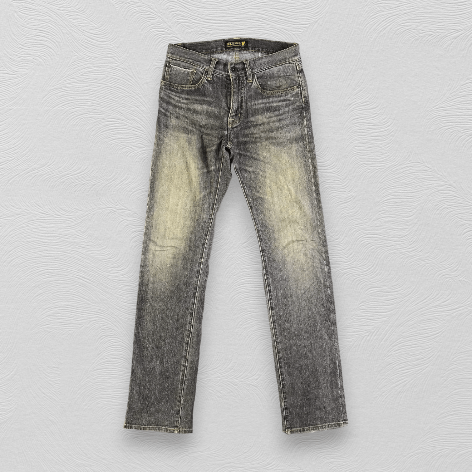 Japanese Brand Back Number Faded Black Selvedge Jeans KJ2107 Size US 29 - 1 Thumbnail
