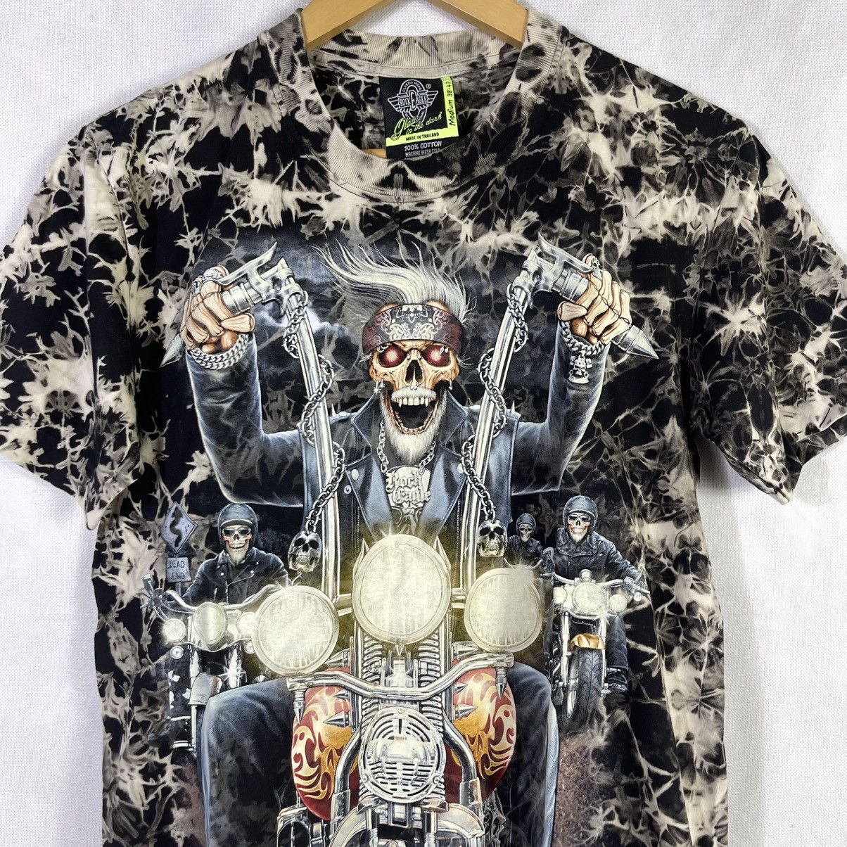Vintage Vintage Tie Dye Skull Ride Glow In The Dark Tee Size US M / EU 48-50 / 2 - 1 Thumbnail