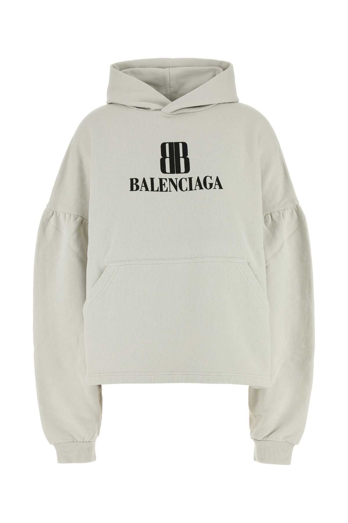 Balenciaga Chalk Cotton Oversize Sweatshirt Size L / US 10 / IT 46 - 1 Thumbnail