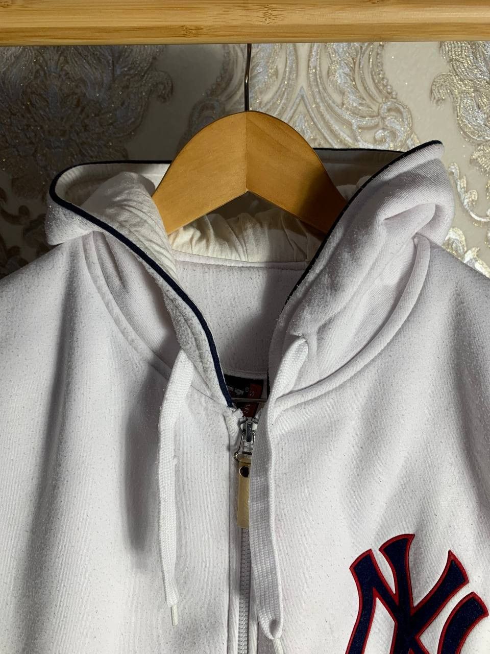 MLB × Vintage VERY RARE MLB NEW YORK WHITE HOODIE RAP STYLE HIP HOP Y2K Size US XL / EU 56 / 4 - 4 Thumbnail