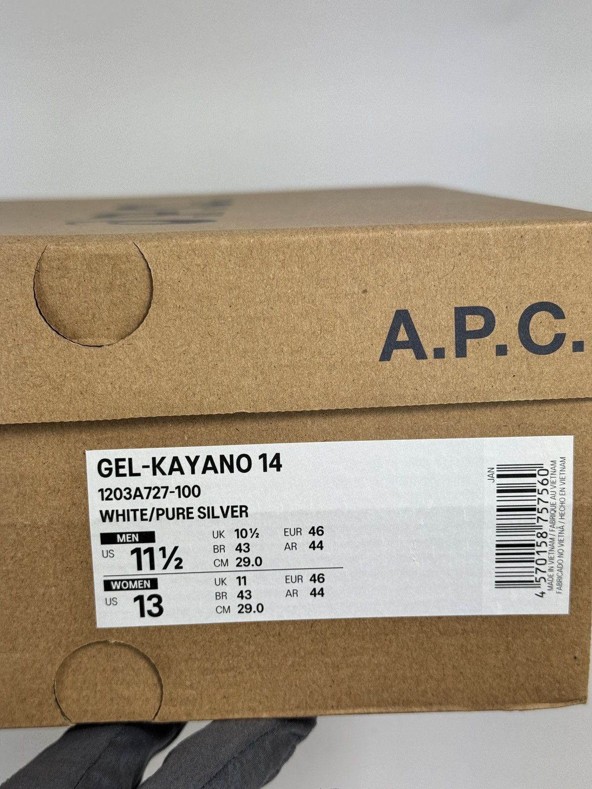 Asics + A.P.C GEL KAYANO 14 SNEAKERS Size US 11.5 / EU 44-45 - 13 Thumbnail