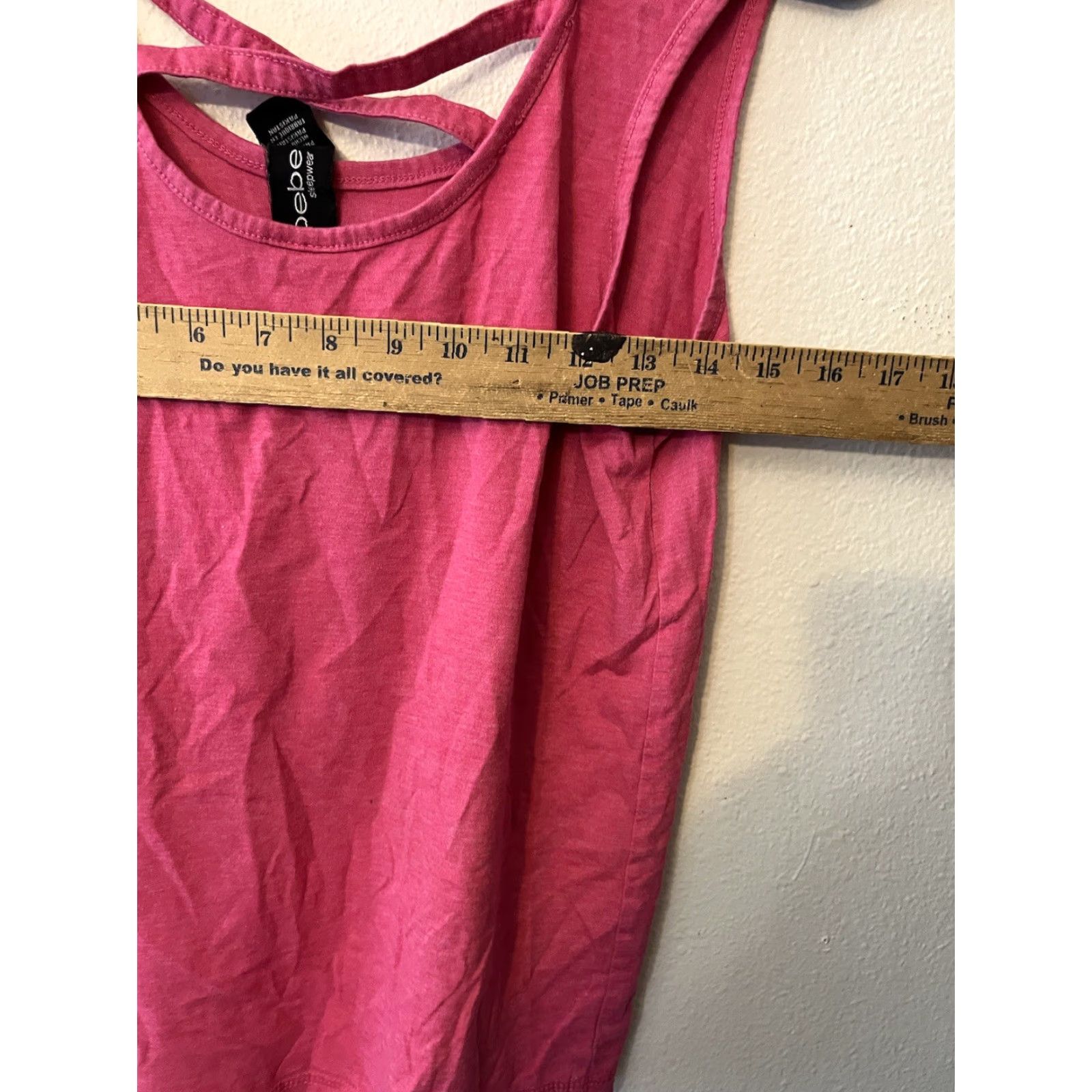 Bebe bebe Tank Top Shirt 1XL Pink Sleeveless Strappy Back Y2K Style 90s Casual Nighttime Womens Size XL / US 12-14 / IT 48-50 - 5 Thumbnail