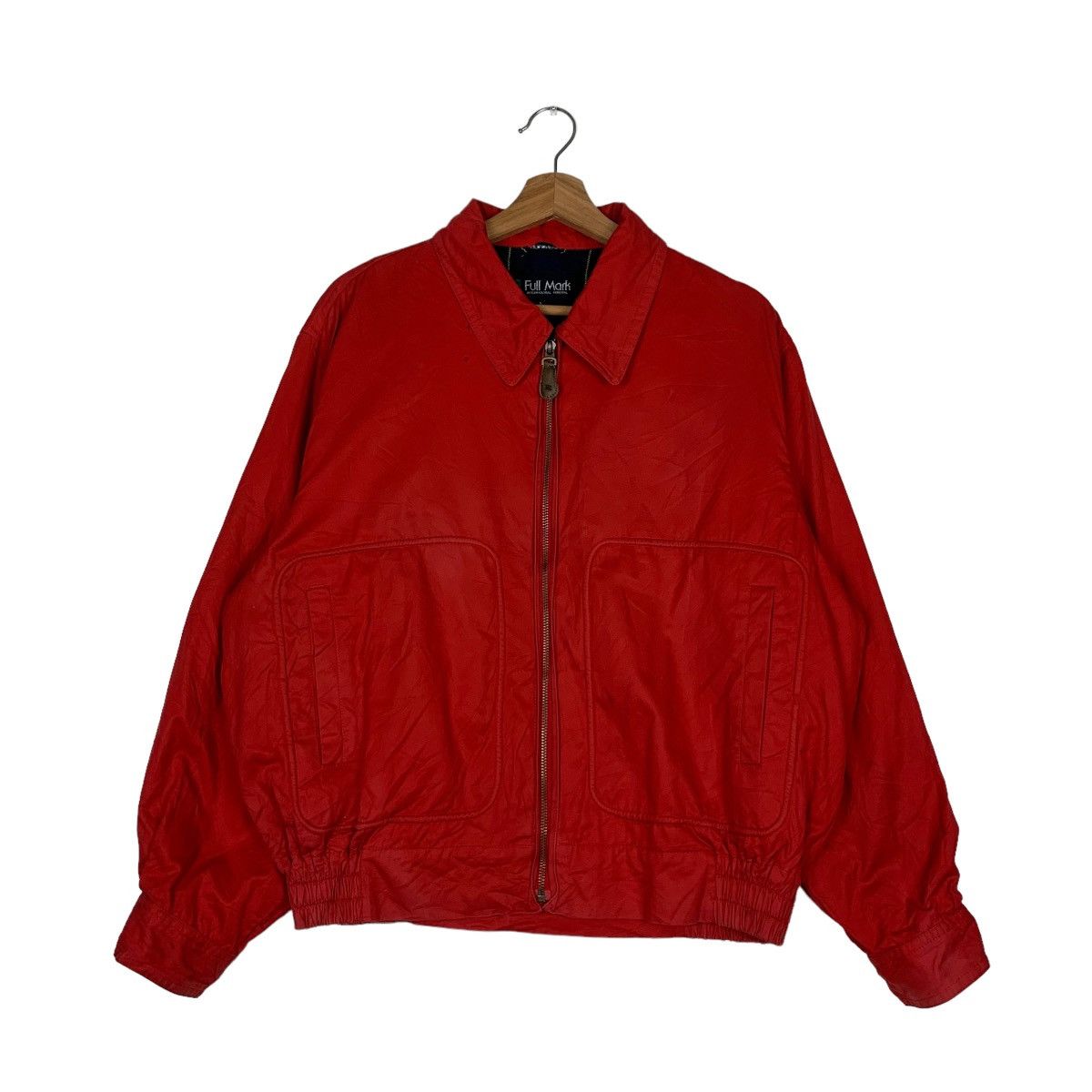 Japanese Brand Vintage FULL MARK Checked Lined Red Casual Jacket #0307-C14 Size US M / EU 48-50 / 2 - 1 Thumbnail