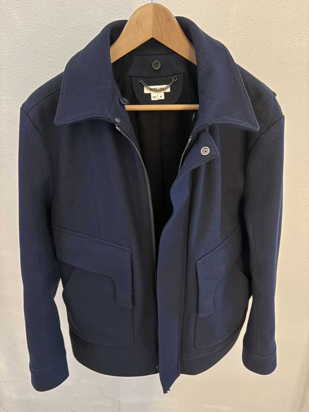 Helmut Lang Helmut Lang blue wool duffel coat,removable shearling collar Size US M / EU 48-50 / 2 - 2 Thumbnail