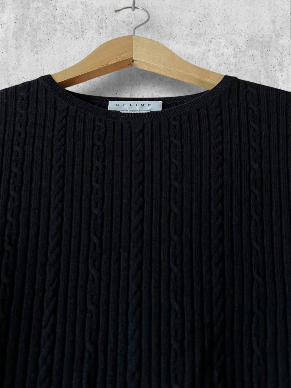 Celine CELINE cable knit sweater long sleeve tee laine wool vintage Size M / US 6-8 / IT 42-44 - 3 Thumbnail