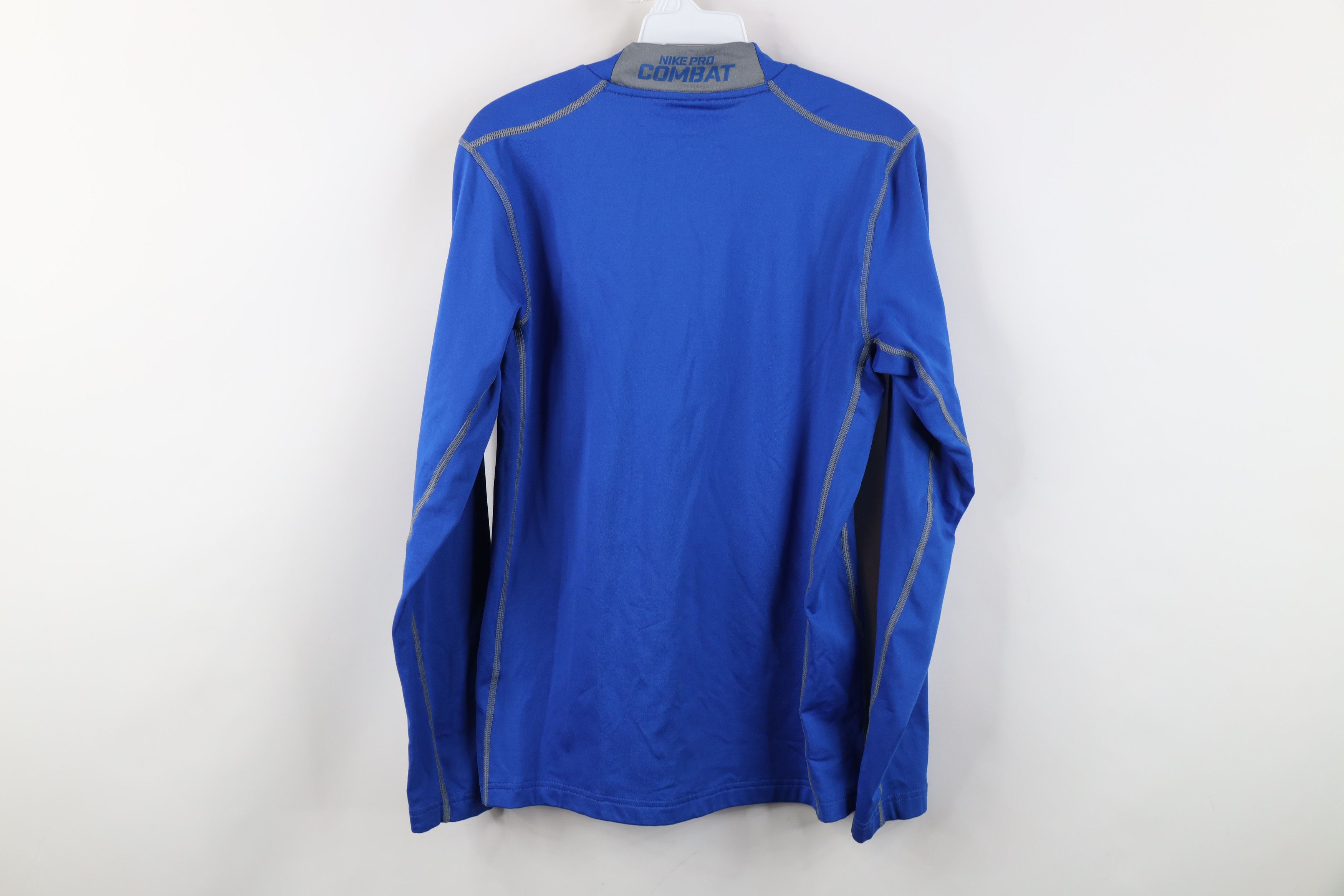 Nike Nike Pro Combat Hyperwarm Fitted Mock Neck T-Shirt Blue Size US S / EU 44-46 / 1 - 13 Thumbnail