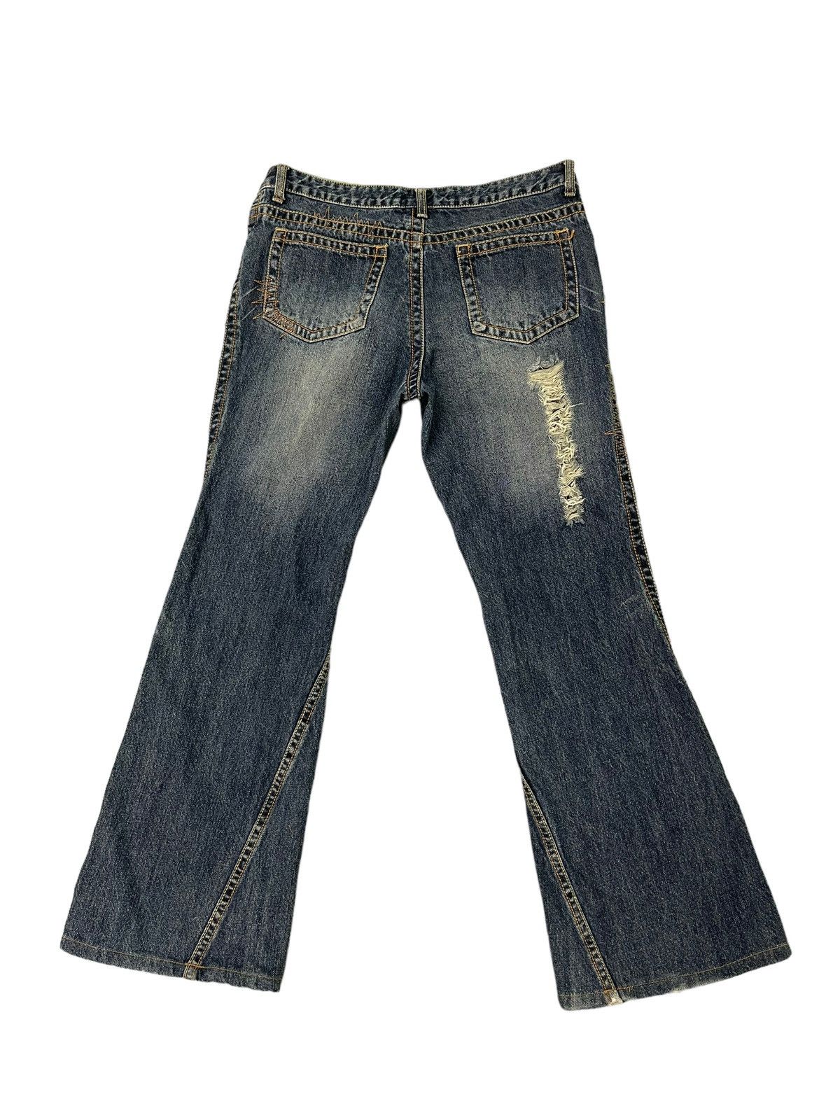 Japanese Brand Flare Jeans Supure Distress Low Rise Boot Cut 8🟦1 Size US 32 / EU 48 - 10 Thumbnail