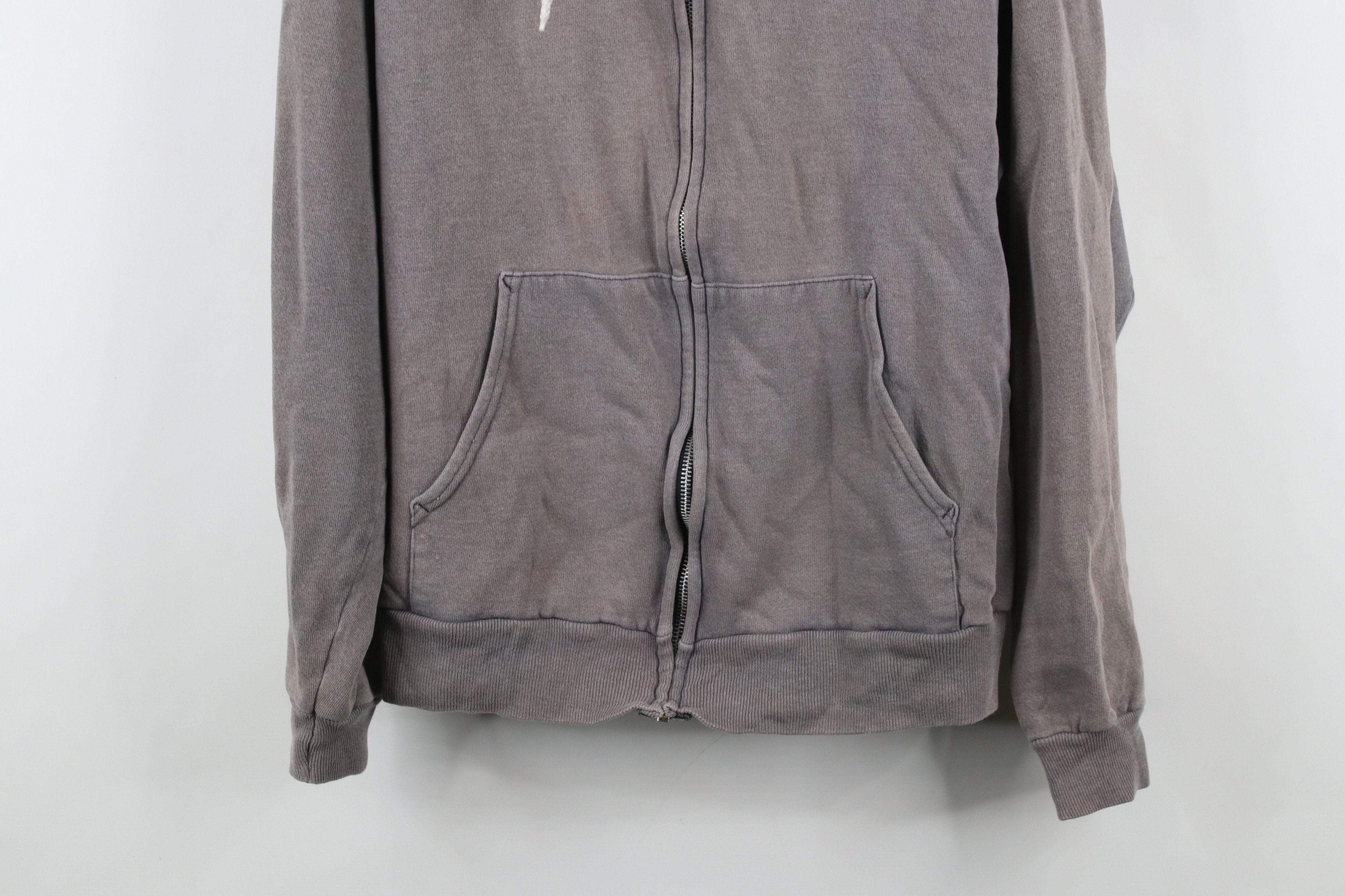 Vintage Vintage 80s 90s Streetwear Faded Full Zip Hoodie Gray USA Size US XL / EU 56 / 4 - 3 Thumbnail