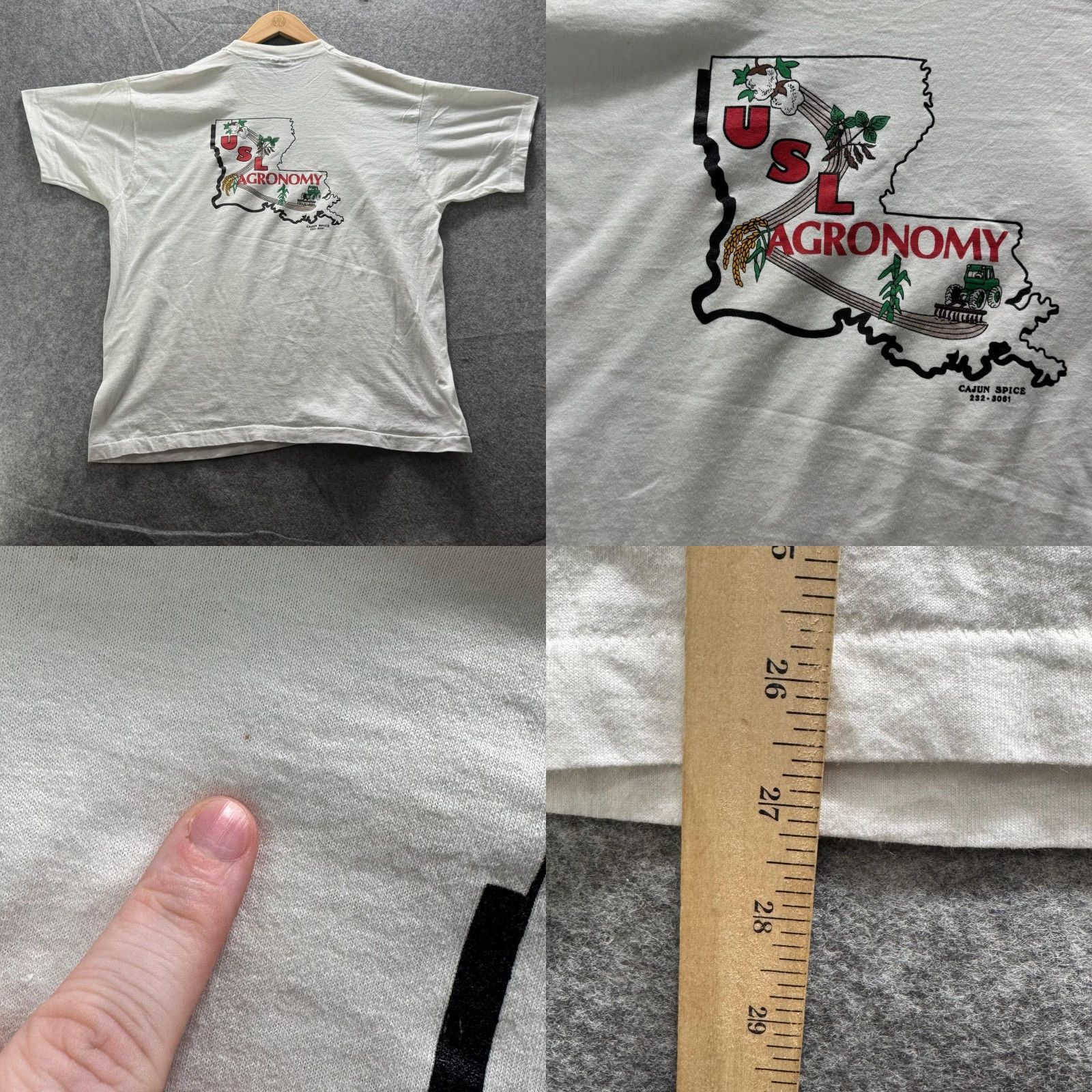 Vintage Vintage Screen Stars Best Mens 2XL White Graphic Tee Crew Neck Short Sleeve USL AGRONOMY CLUB Shirt Size US XXL / EU 58 / 5 - 9 Thumbnail