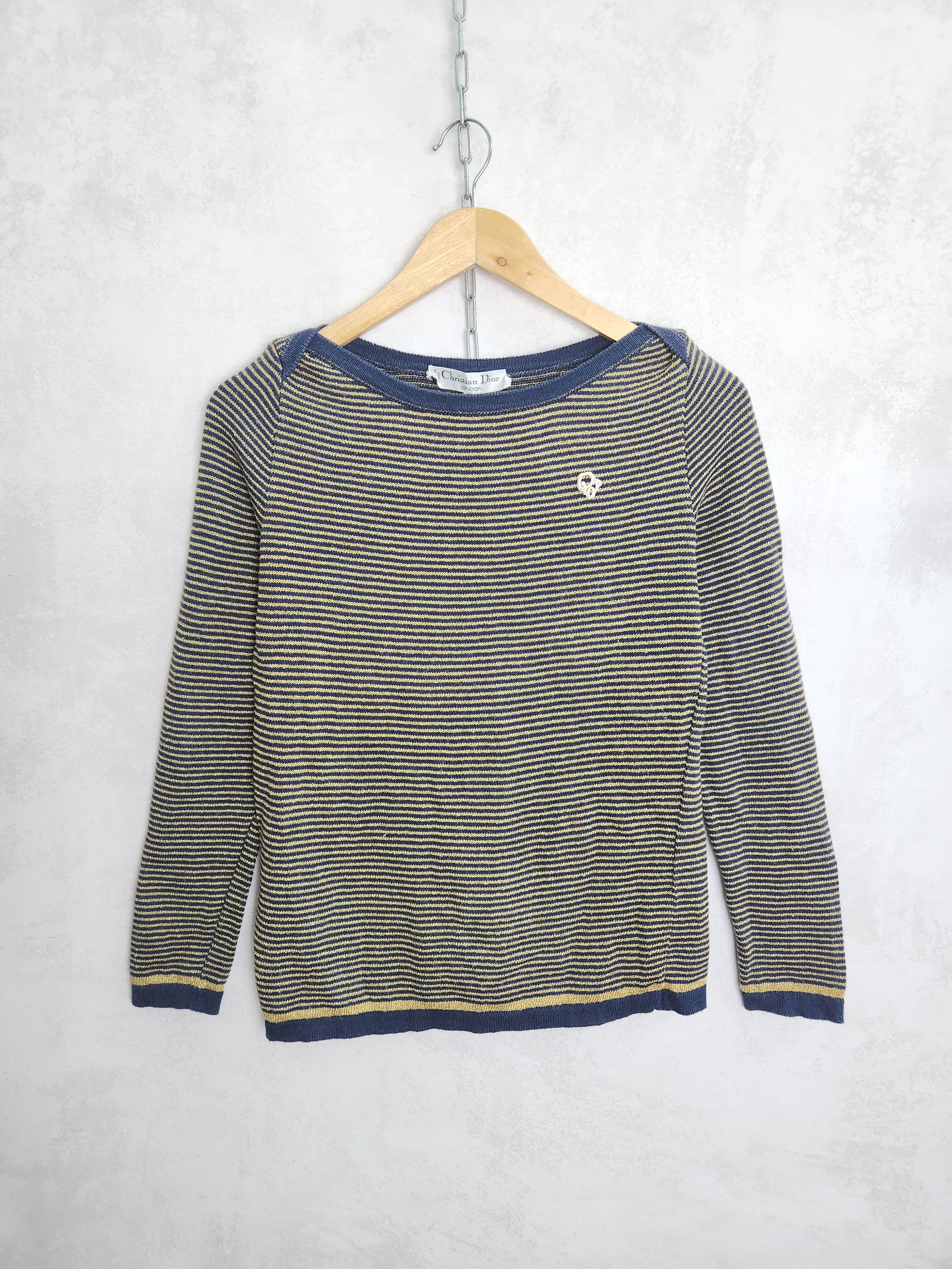 Dior Christian Dior London stripes thight knit long sleeve Size M / US 6-8 / IT 42-44 - 1 Thumbnail