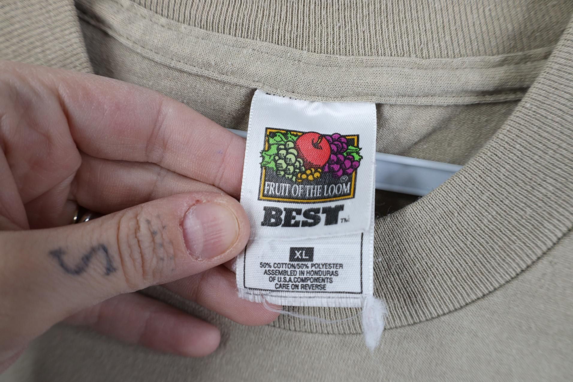 Fruit Of The Loom Vintage 90s Country Farmhouse Short Sleeve T-Shirt Beige Size XL / US 12-14 / IT 48-50 - 8 Thumbnail
