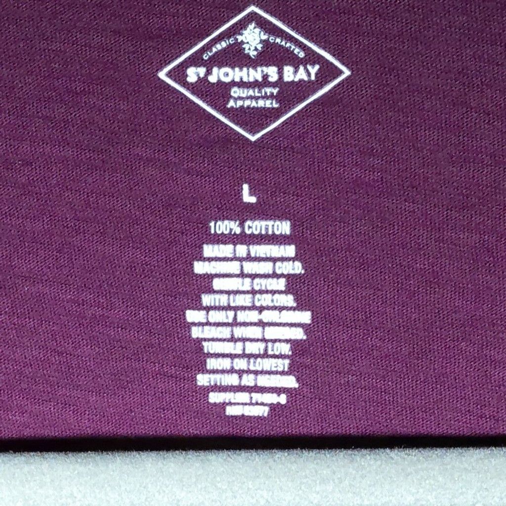 St. Johns Bay St. John's Bay Merlot Long Sleeve Henley Tee Size L / US 10 / IT 46 - 3 Thumbnail