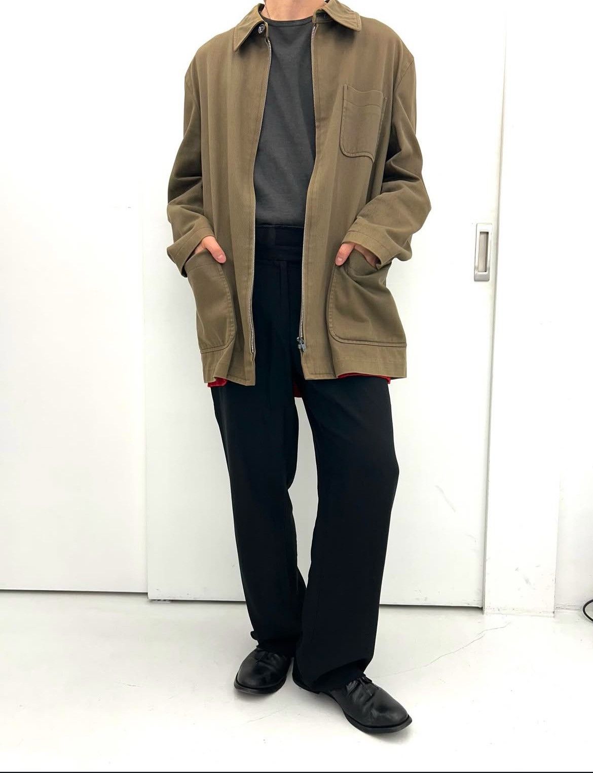 Comme des Garcons Homme Comme des Garcons AW97 Red Knit Lined Field Jacket Size US M / EU 48-50 / 2 - 2 Thumbnail