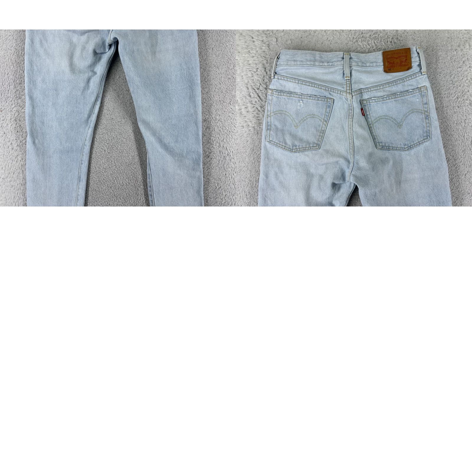 Levi's Levis Jeans Womens 501 Regular 26 White Denim Button 5-Pocket Distressed Stretch Vintage No Size 26" / US 2 / IT 38 - 11 Thumbnail