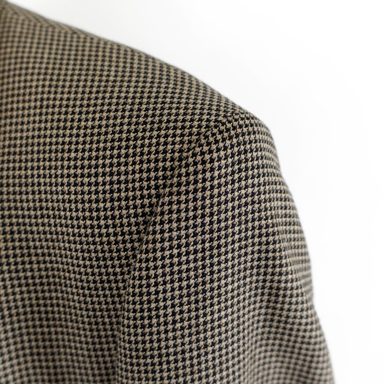 Hart Schaffner Marx Hart Schaffner Marx Parisian Tweed Wool Houndstooth Black Ta Size 42L - 8 Thumbnail