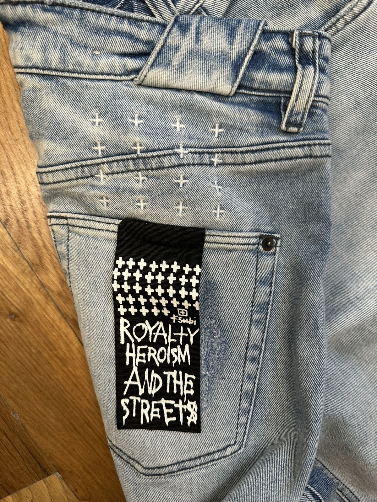 Ksubi Ksubi Knee Distress Blue Denim Jeans Size 33 Size US 33 - 4 Thumbnail