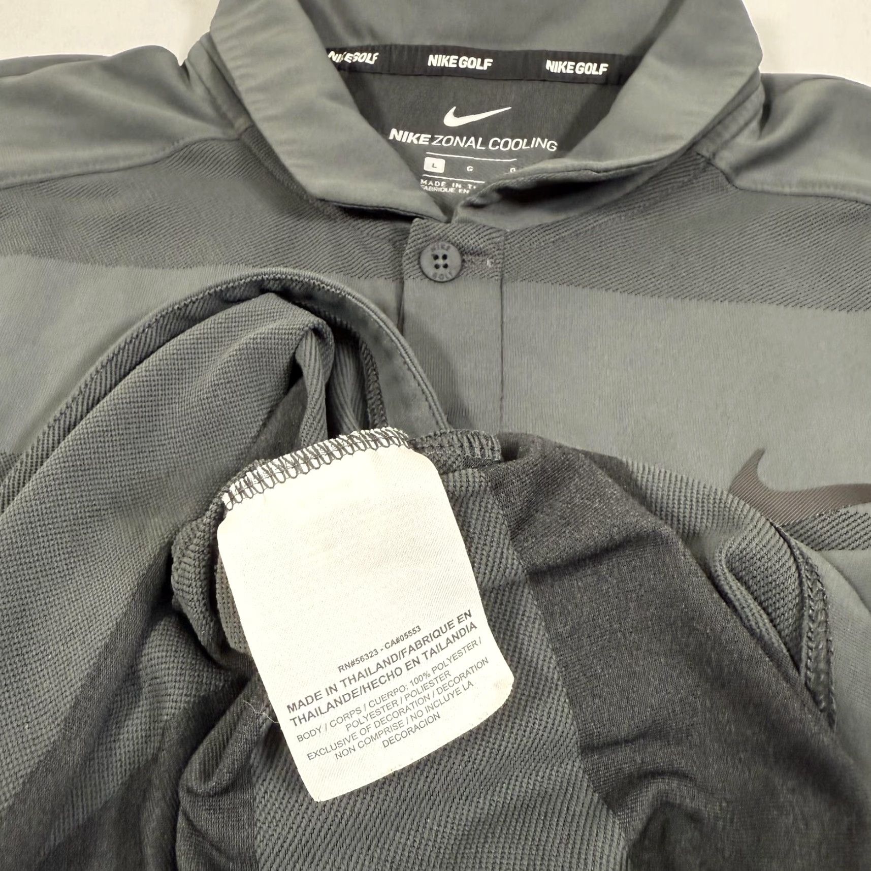 Nike Nike Polo Shirt Gray Large Mens Golf Performance Zonal Cooling Tiger Woods Size US L / EU 52-54 / 3 - 7 Thumbnail