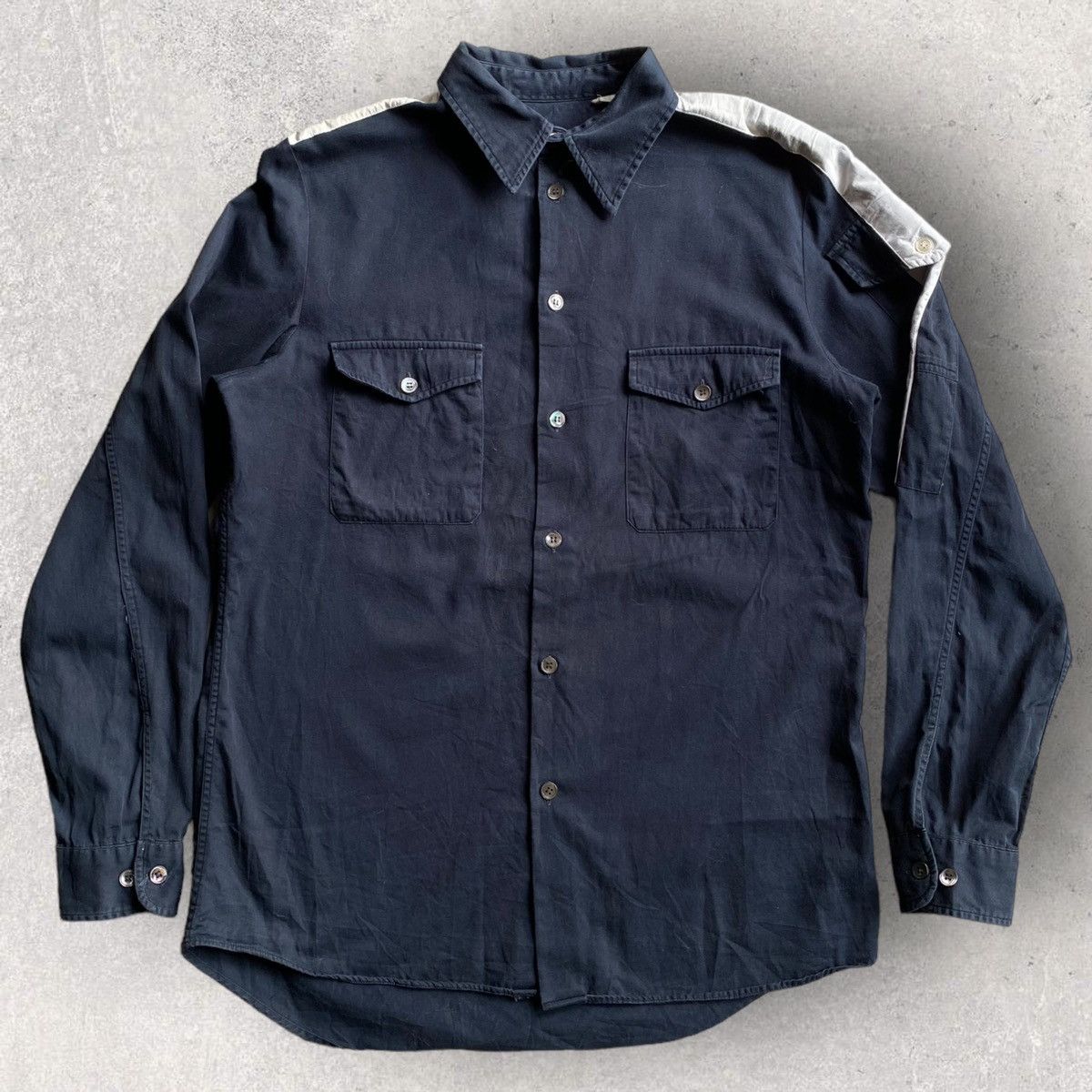 本人期 HELMUT LANG military shirts Helmut Lang 1998 Stripe Military Shirt | Grailed