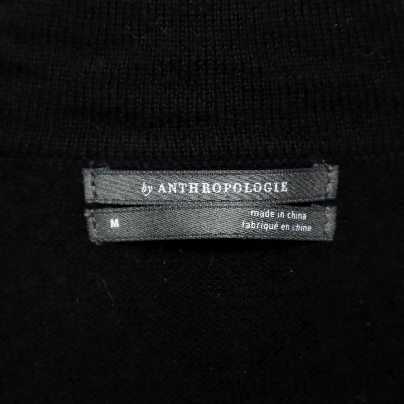 Anthropologie Anthropologie Women's Merino Wool Araminta Sweater V-Neck 3/4 Sleeve Black Sz M Size M / US 6-8 / IT 42-44 - 4 Thumbnail
